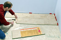 Floor laying cork floating parquet