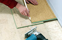 Floor laying cork floating parquet