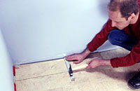 Floor laying cork floating parquet